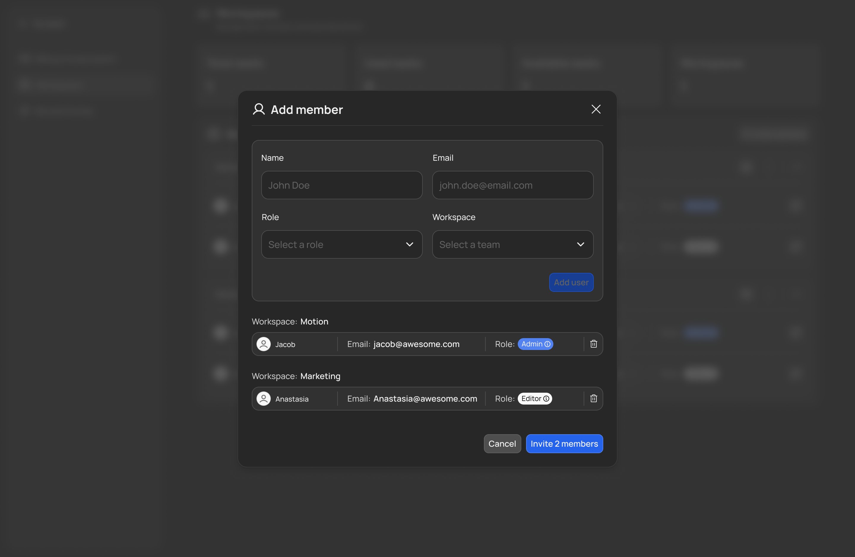 add member preview